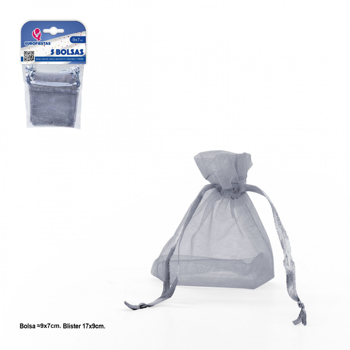 Bolsa poliester 5 90x70mm plata