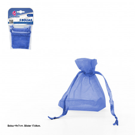 Bolsa poliester 5 90x70mm azul