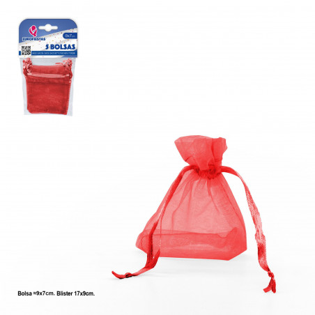 Bolsa poliester 5 90x70mm rojo