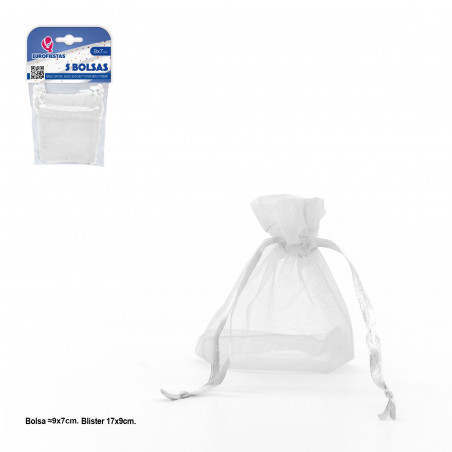 Bolsa poliester 5 90x70mm blanco