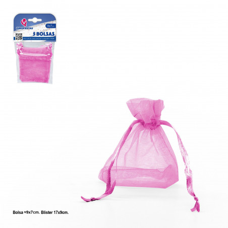Bolsa poliester 5 90x70mm rosa