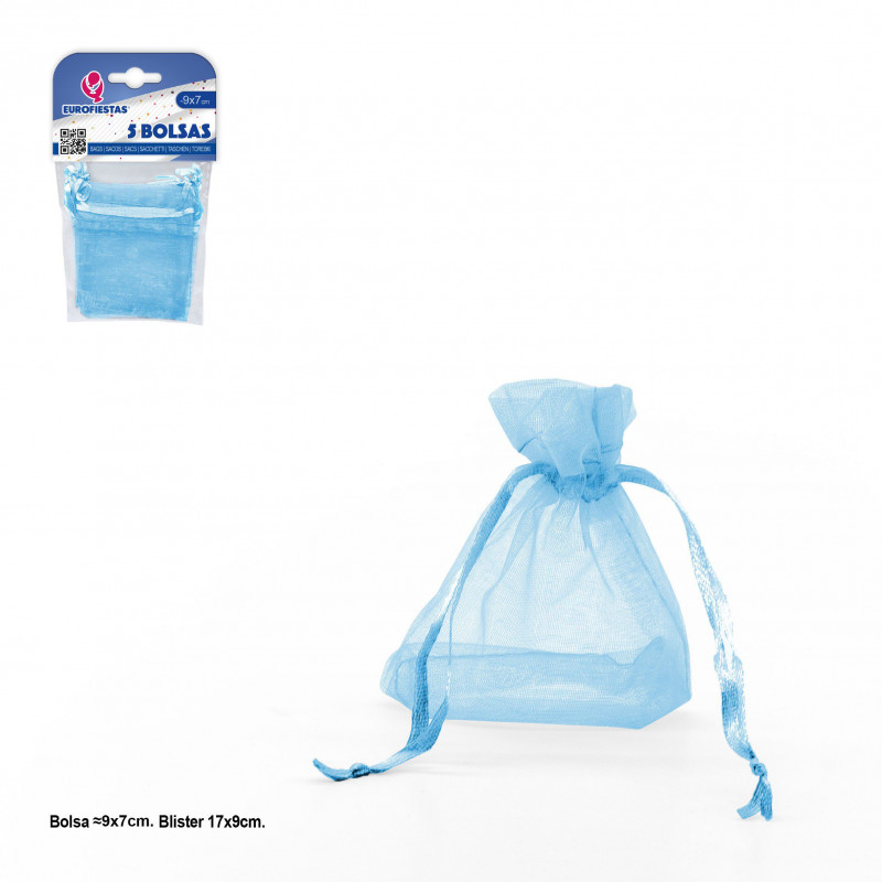 Bolsa poliester 5 90x70mm celeste