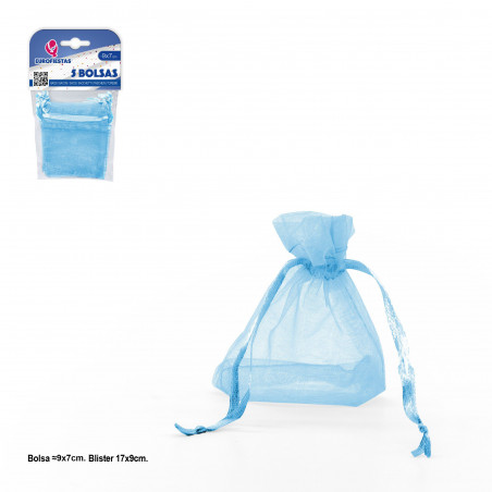 Bolsa poliester 5 90x70mm celeste