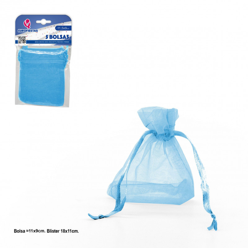 Bolsa poliester 5 115x90mm celeste