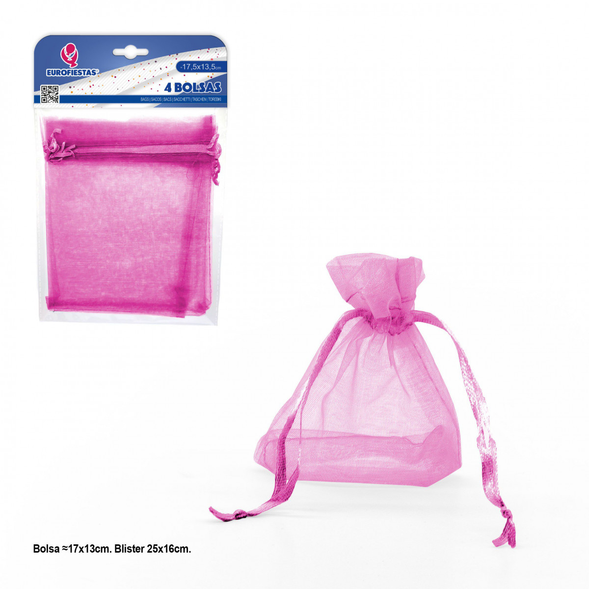 Bolsa poliester 4 175x135mm rosa