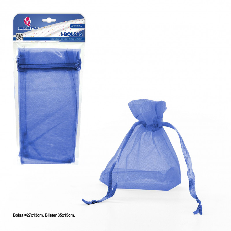 Bolsa poliester 3 270x130mm azul