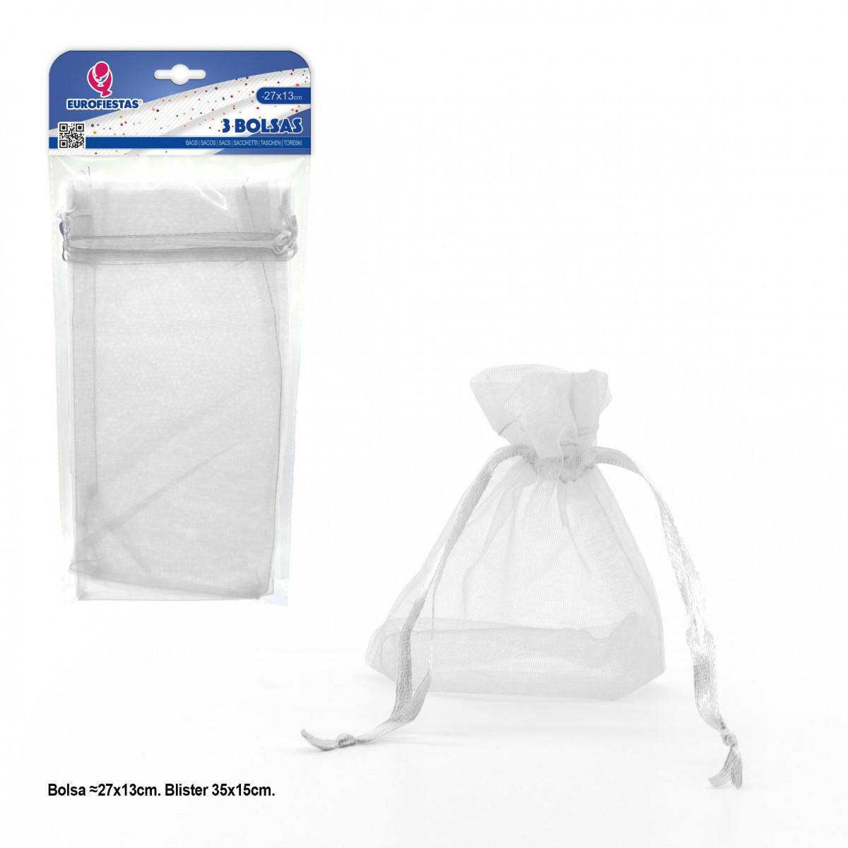 Bolsa poliester 3 270x130mm blanco