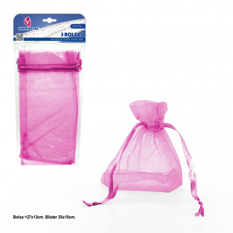 Bolsa poliester 3 270x130mm rosa