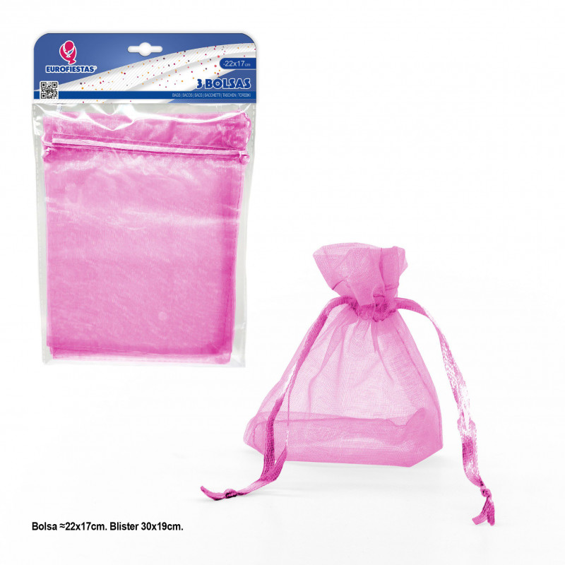 Bolsa poliester 3 220x170mm rosa