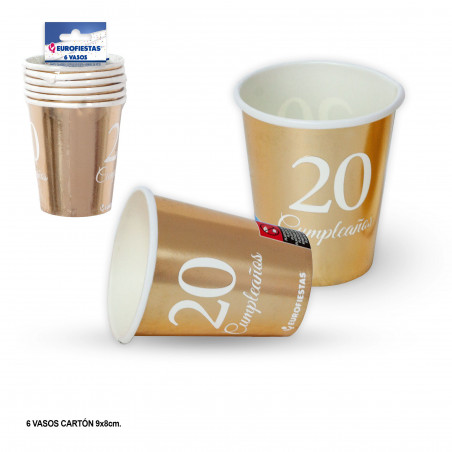 Vaso coleccion oro 20 cumpleaños