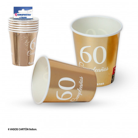 Vaso coleccion oro 60 cumpleaños