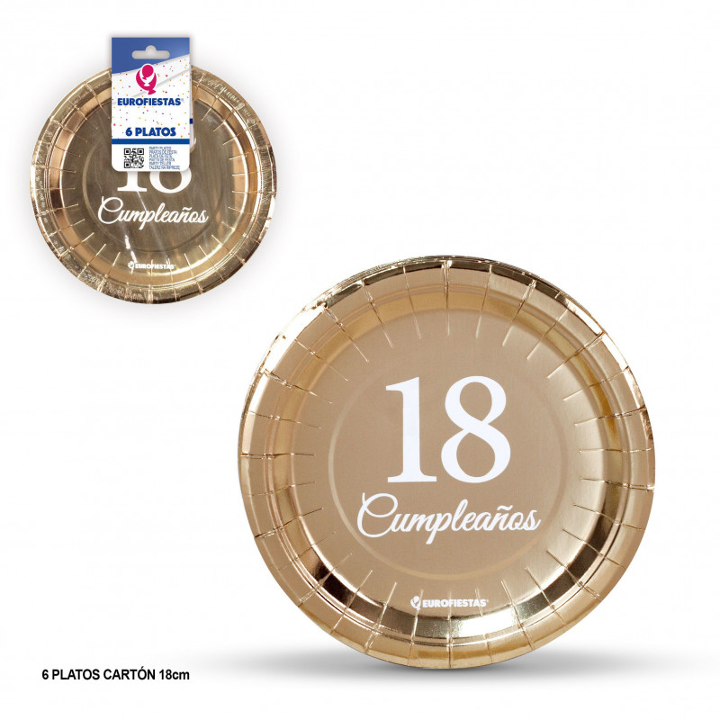 Plato 18cm coleccion oro 18 cumpleaños