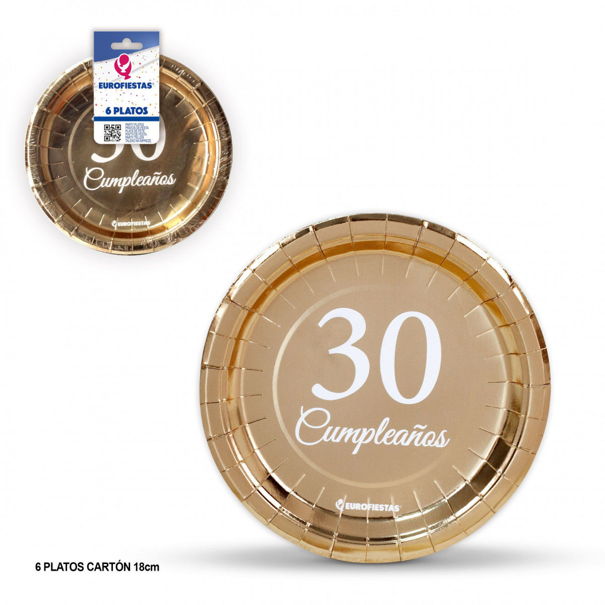 Plato 18cm coleccion oro 30 cumpleaños