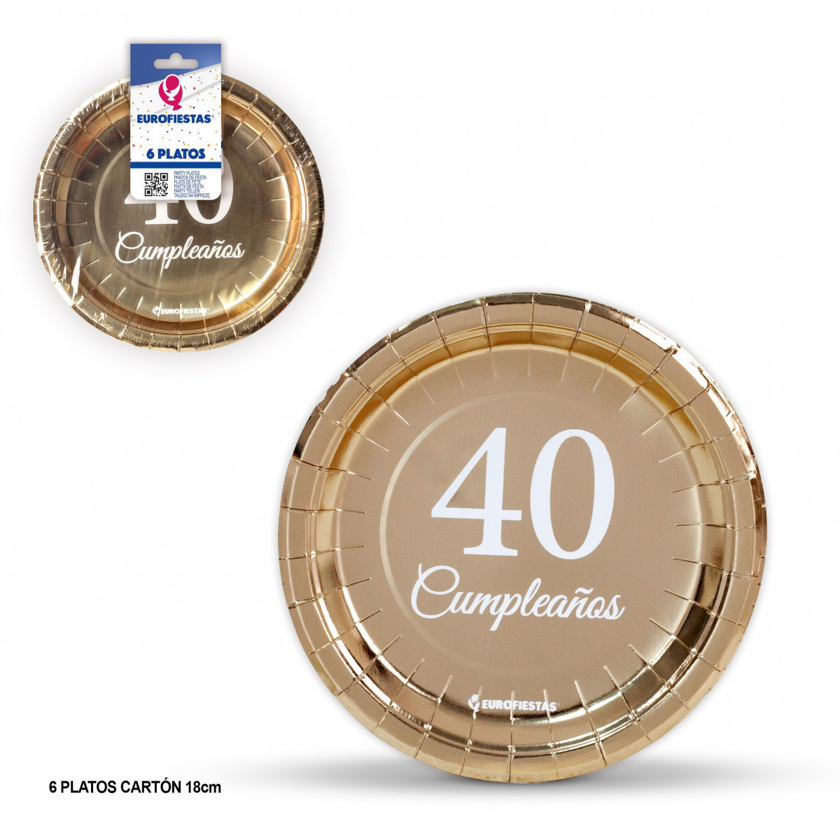 Plato 18cm coleccion oro 40 cumpleaños