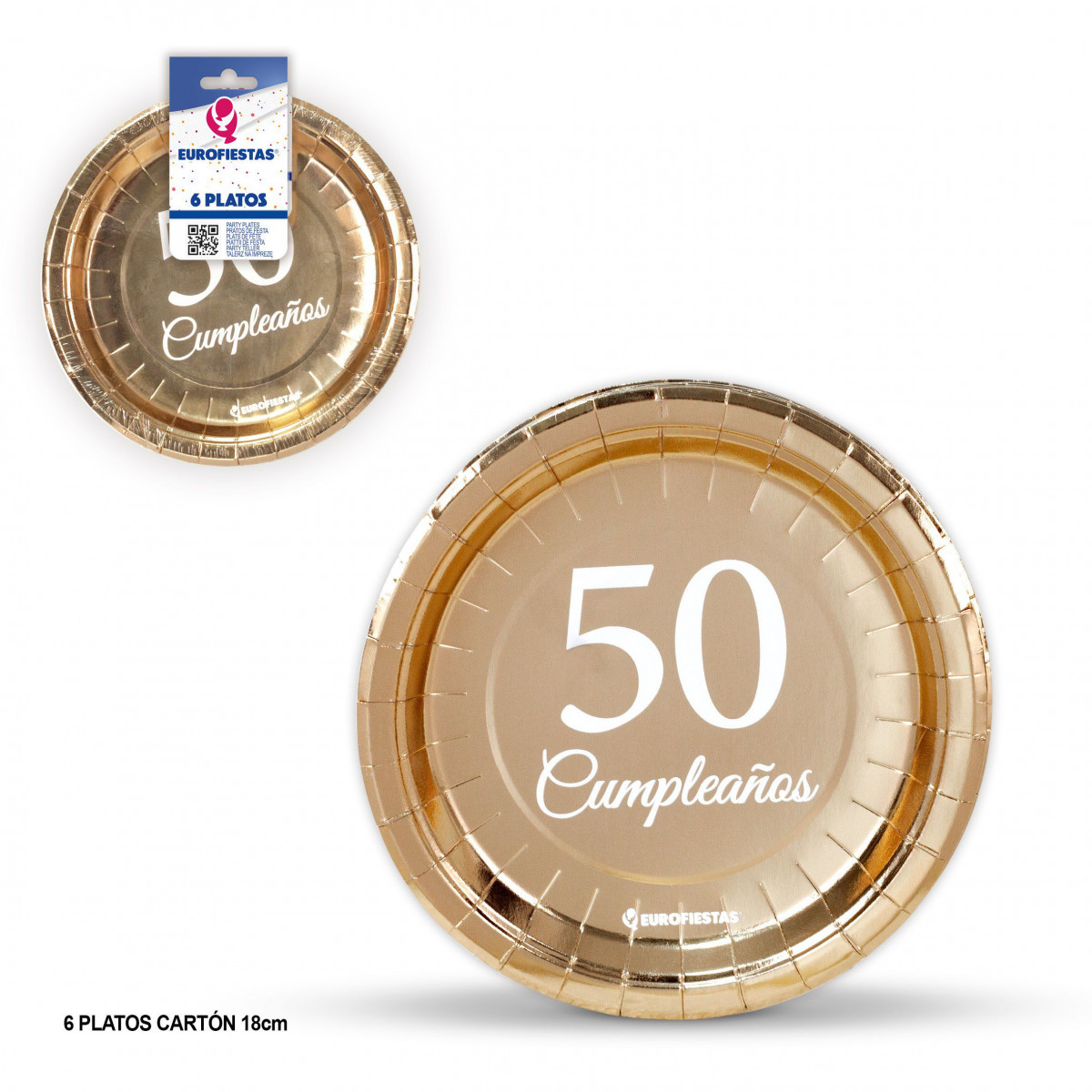Plato 18cm coleccion oro 50 cumpleaños