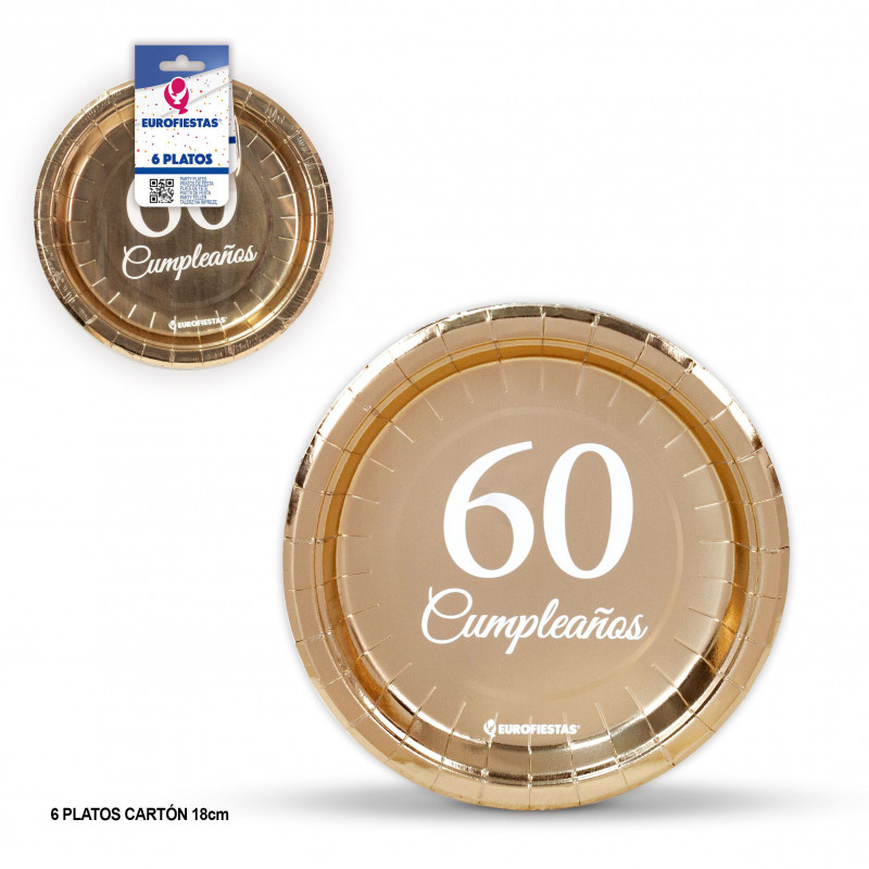 Plato 18cm coleccion oro 60 cumpleaños
