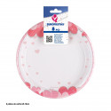 Plato 8pcs 18cm col corazones rosas love