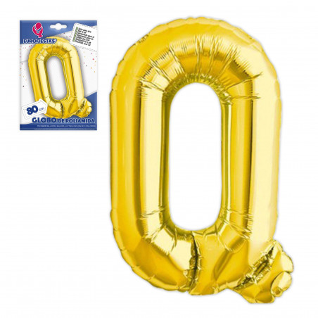Globo foil letra q altura 80cm.