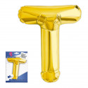 Globo foil letra t altura 80cm.