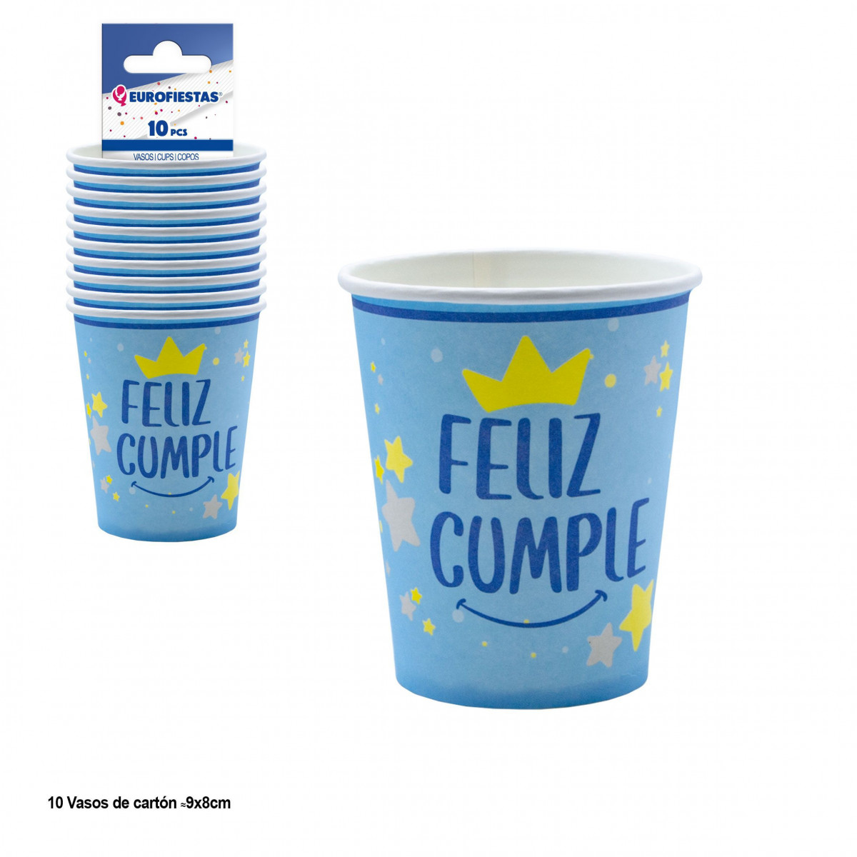 Vaso coleccion feliz cumple azul