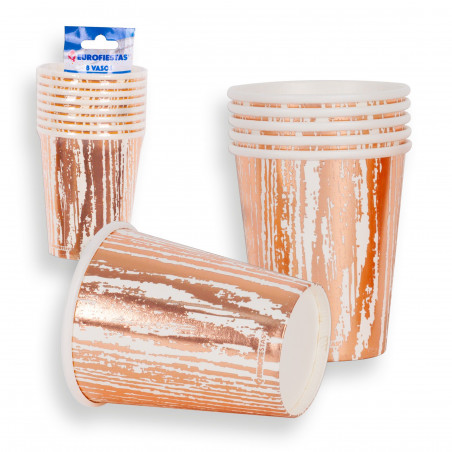 Vasos coleccion vetas oro rosa