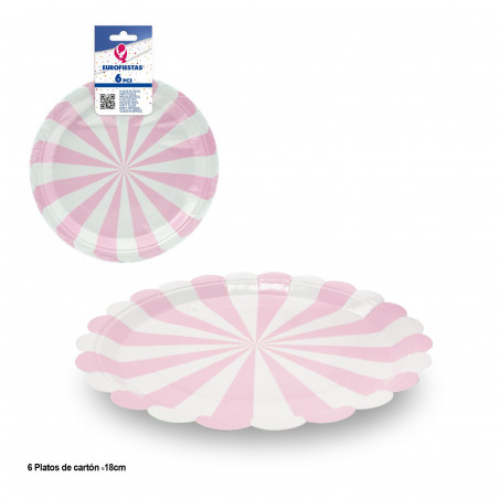 Plato pastel sol 18cm rosa