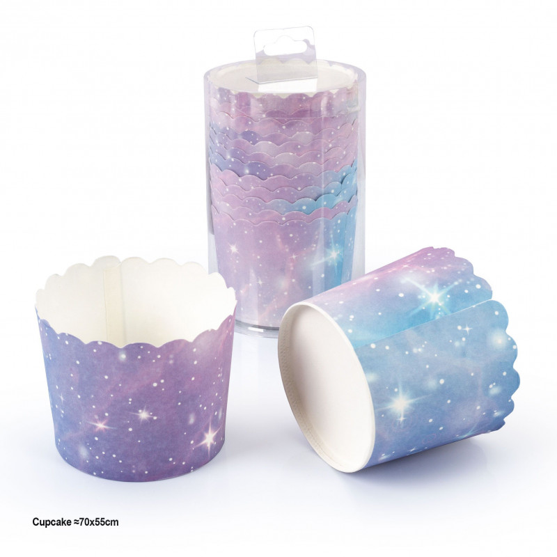 Molde cupcakes 12pcs rosa azul estrel