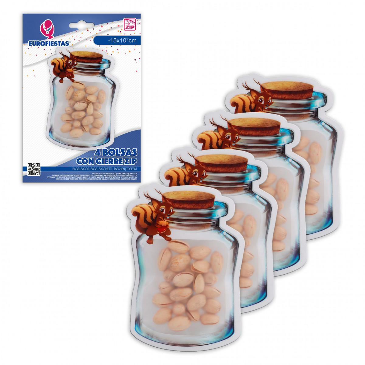 Bolsa zip 4pcs bote ardilla peq