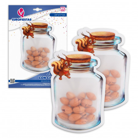 Bolsa zip 2pcs bote ardilla gr