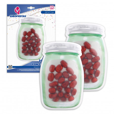 Bolsa zip 2pcs bote rosca gr