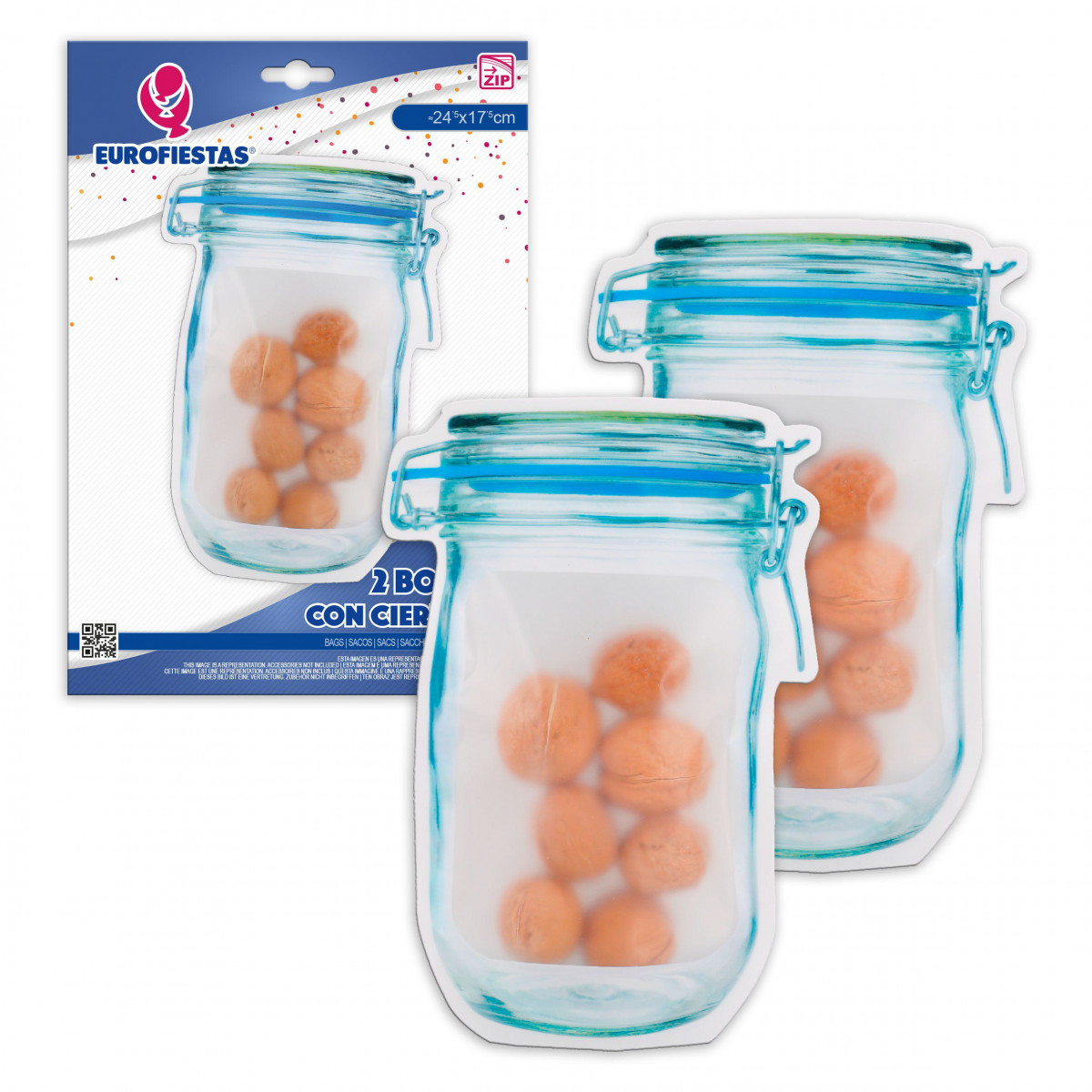 Bolsa zip 2pcs bote con tapa gr