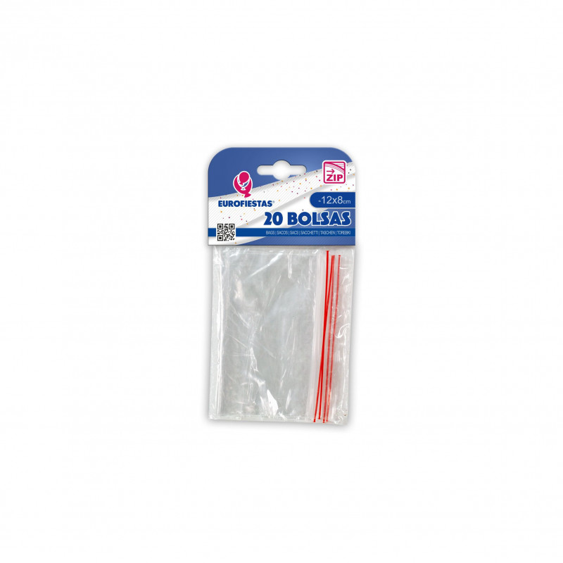 Bolsa cierre zip 8x12 borde rojo
