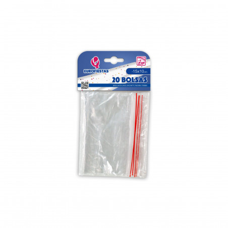 Bolsa cierre zip 10x15 borde rojo