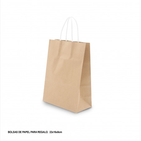 Bolsa papel 22x18x8cm marron