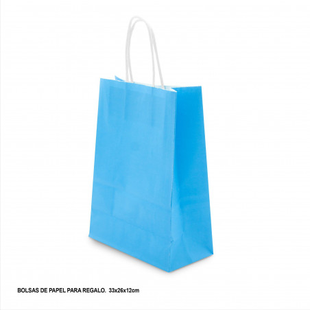 Bolsa papel 33x26x12cm celeste