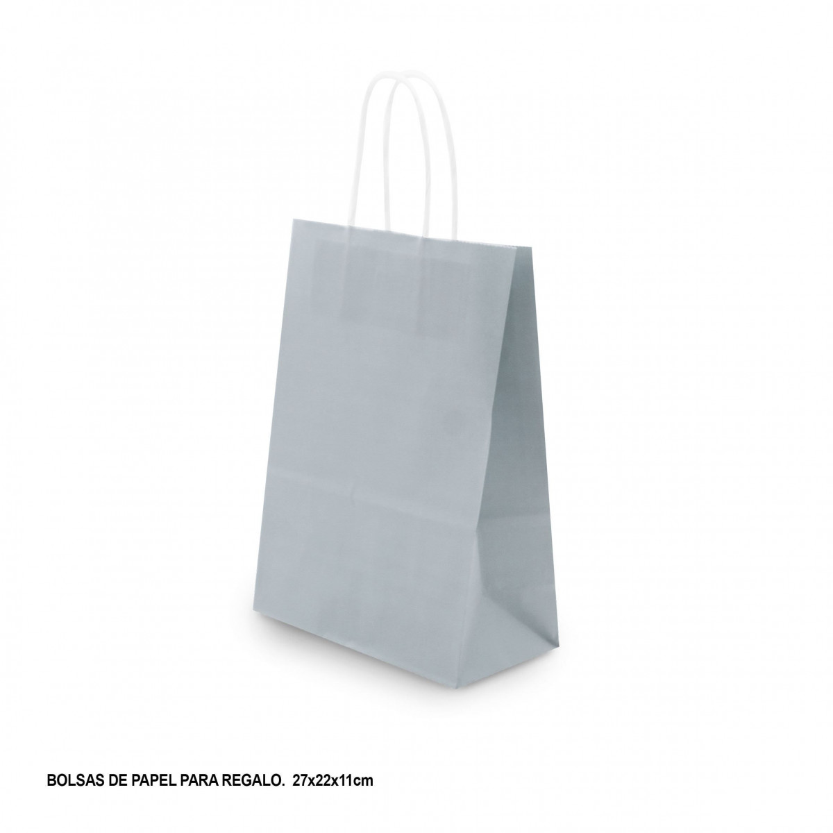 Bolsa papel 27x22x11cm plata