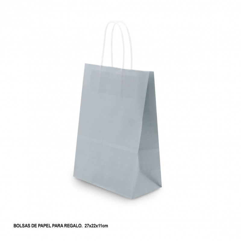 Bolsa papel 27x22x11cm plata