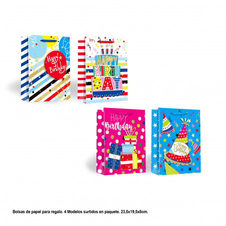 Bolsa happy birthday classic 4 modelos pequeña