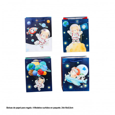 Bolsa 3d osito astronauta 240x180x85mm 4ms