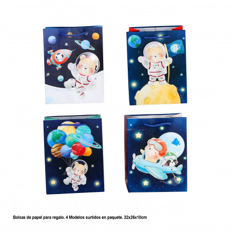 Bolsa 3d osito astronauta 320x260x100mm 4ms