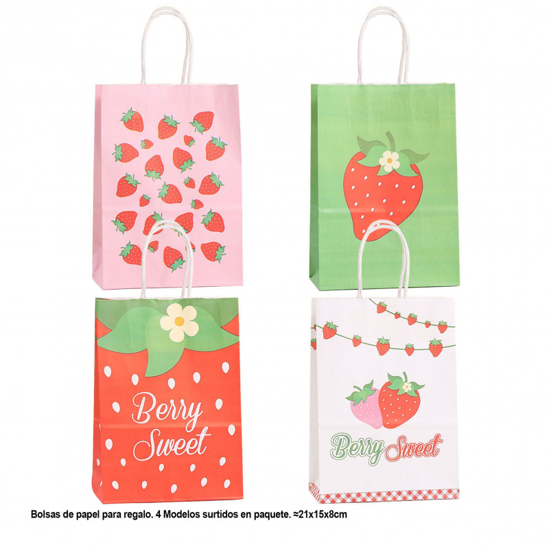 Bolsa fresas berry sweet 21x15x8cm 4ms