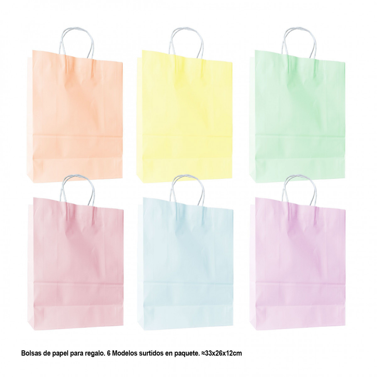 Bolsa colores pastel macaron 33x26x12cm 6ms gr