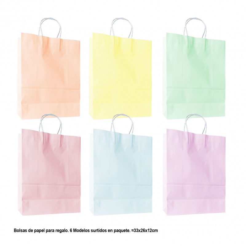 Bolsa colores pastel macaron 33x26x12cm 6ms gr