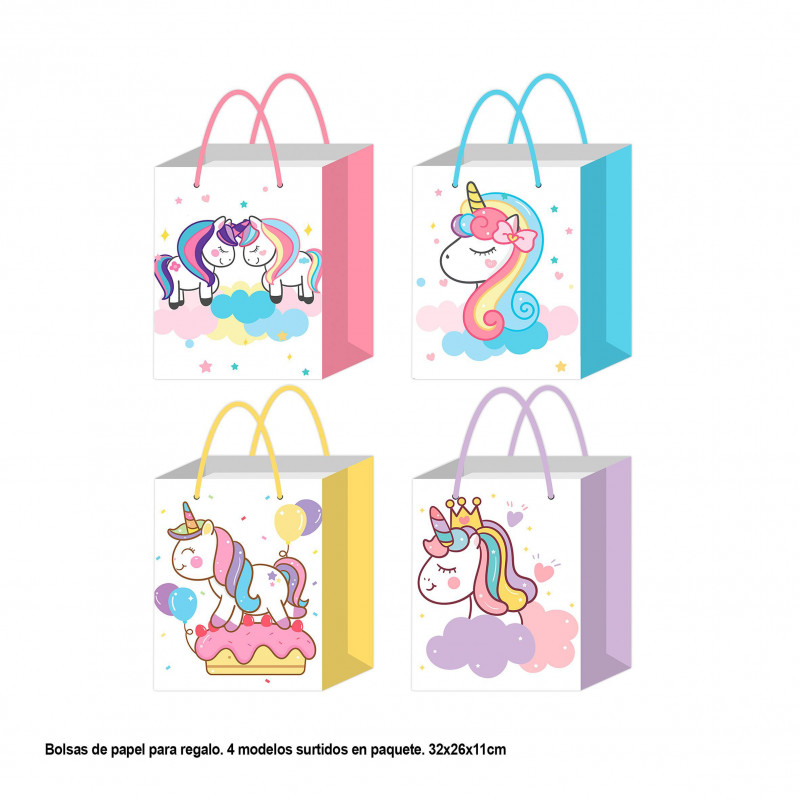 Bolsa unicornios tonos 32x26x11cm med 4ms