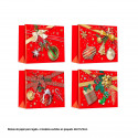 Bolsa horizontal navidad rojas y oro 42x31x12cm 4ms gr