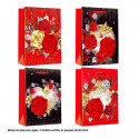 Bolsa san valentin flores con oro 40x30x12cm 4ms gr