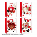 Bolsa san valentin corazones rojos y negros 40x30x12cm 4ms gr