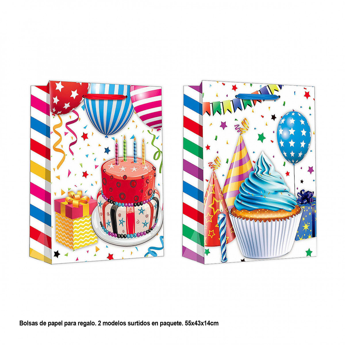 Bolsa fiesta cumple 55x43x14cm 2ms xl