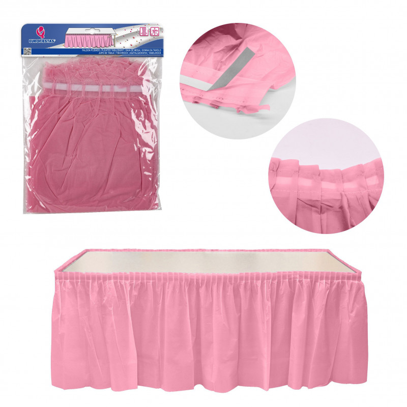 Faldón de mesa rosa para fiestas