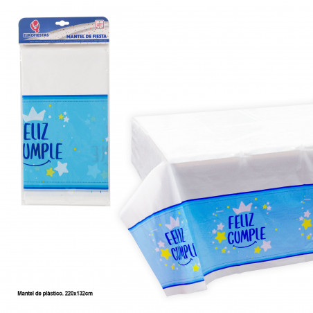 Mantel coleccion feliz cumple azul